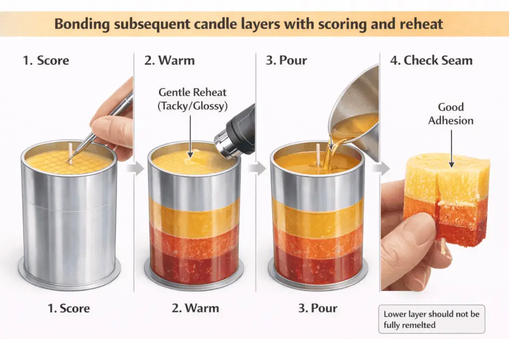 layered candle bonding and scoring edge press