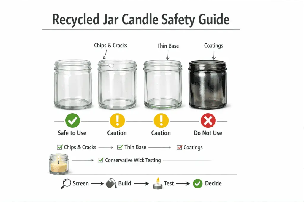 recycled candle jars and safety screening guide