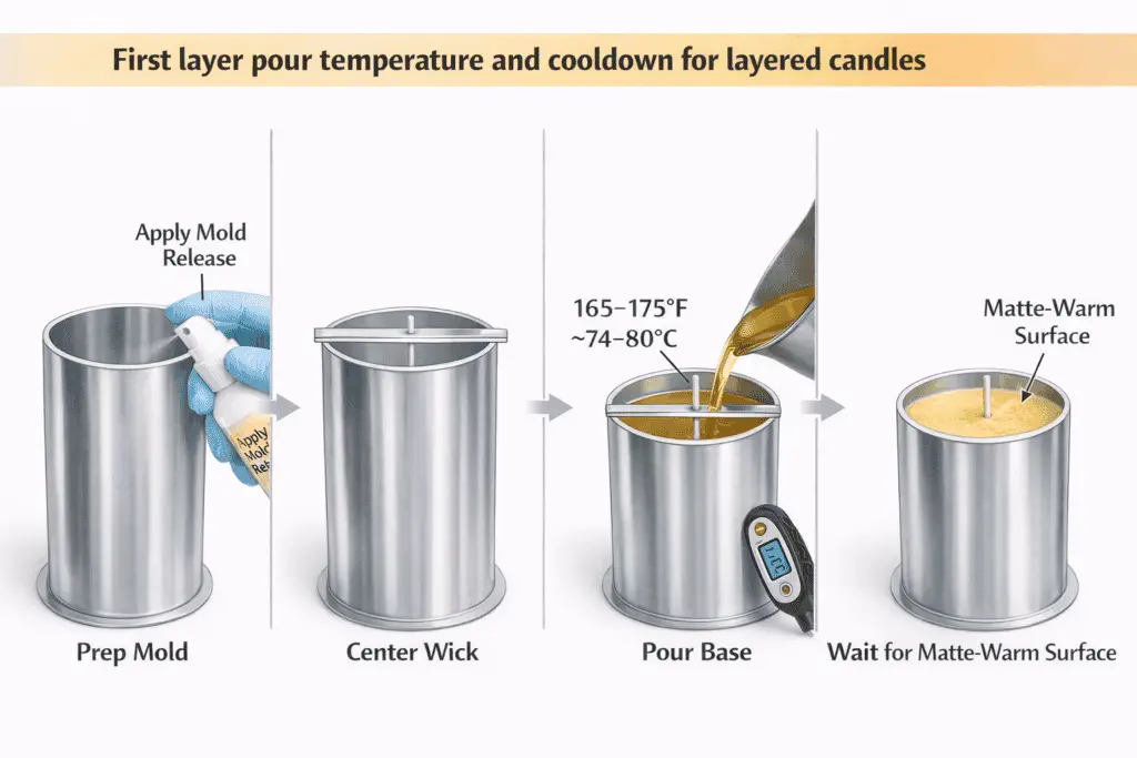 candle making first layer pour temps and cooldown