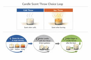 cold throw and hot throw with light medium and strong candle choice loop