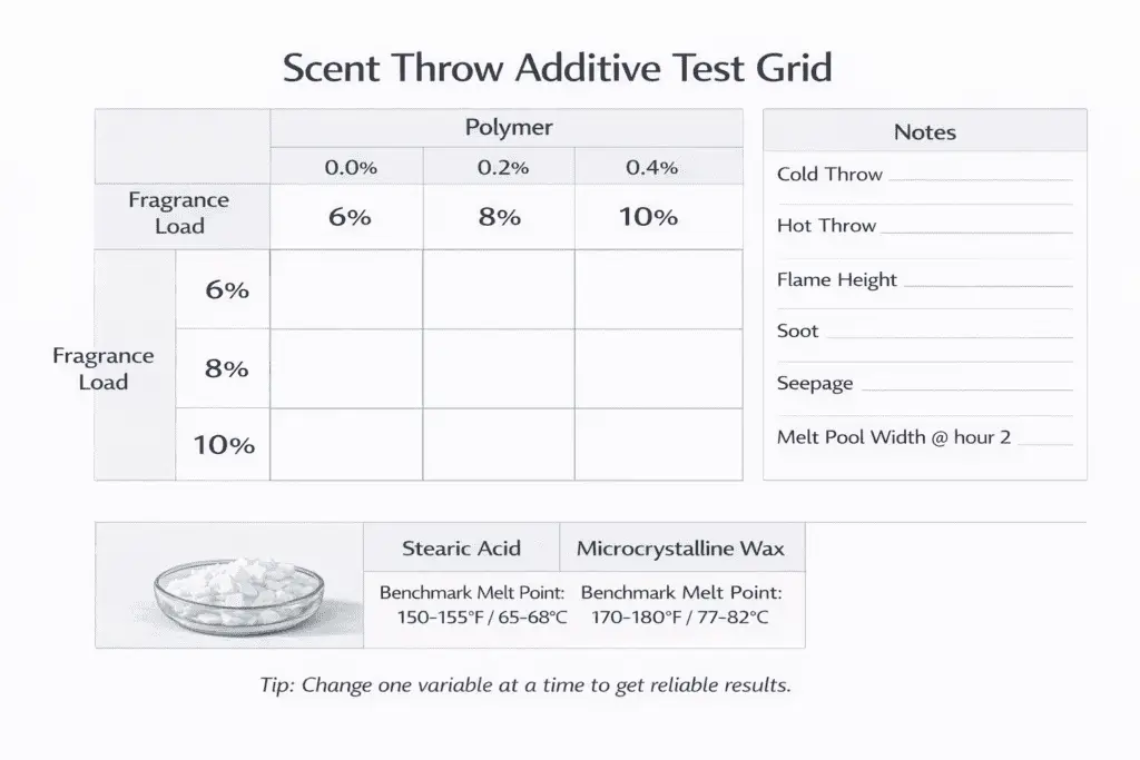 polymer dose and fragrance load scent throw grid