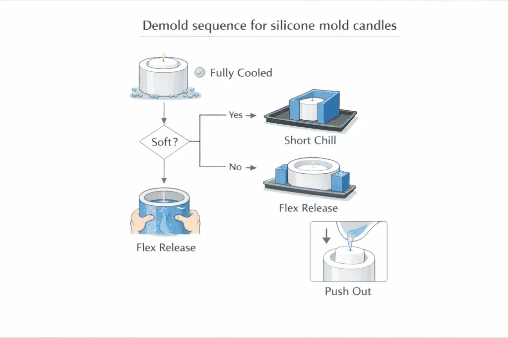 silicone molds and demold sequence flex chill push-out