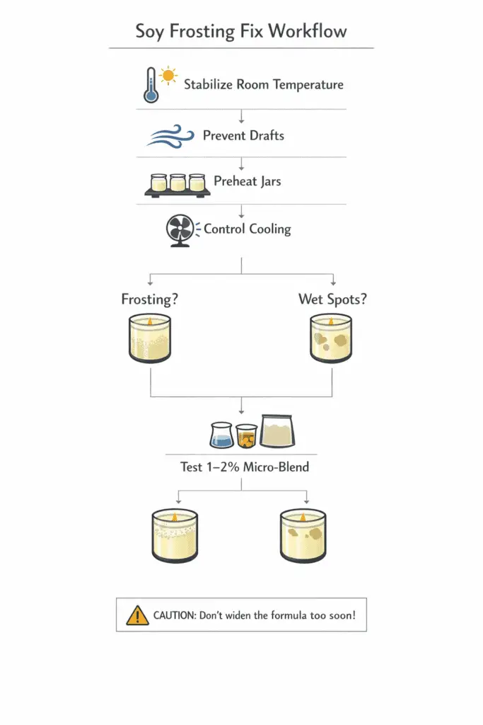 soy frosting and cooling control workflow