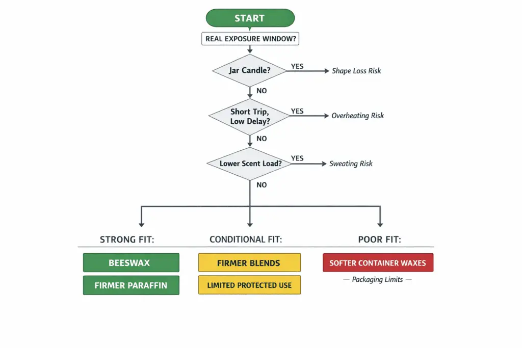 summer shipping wax fit and porch-delay decision flow