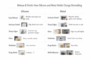 Candle molds + Surface finish + Silicone vs Metal candle making