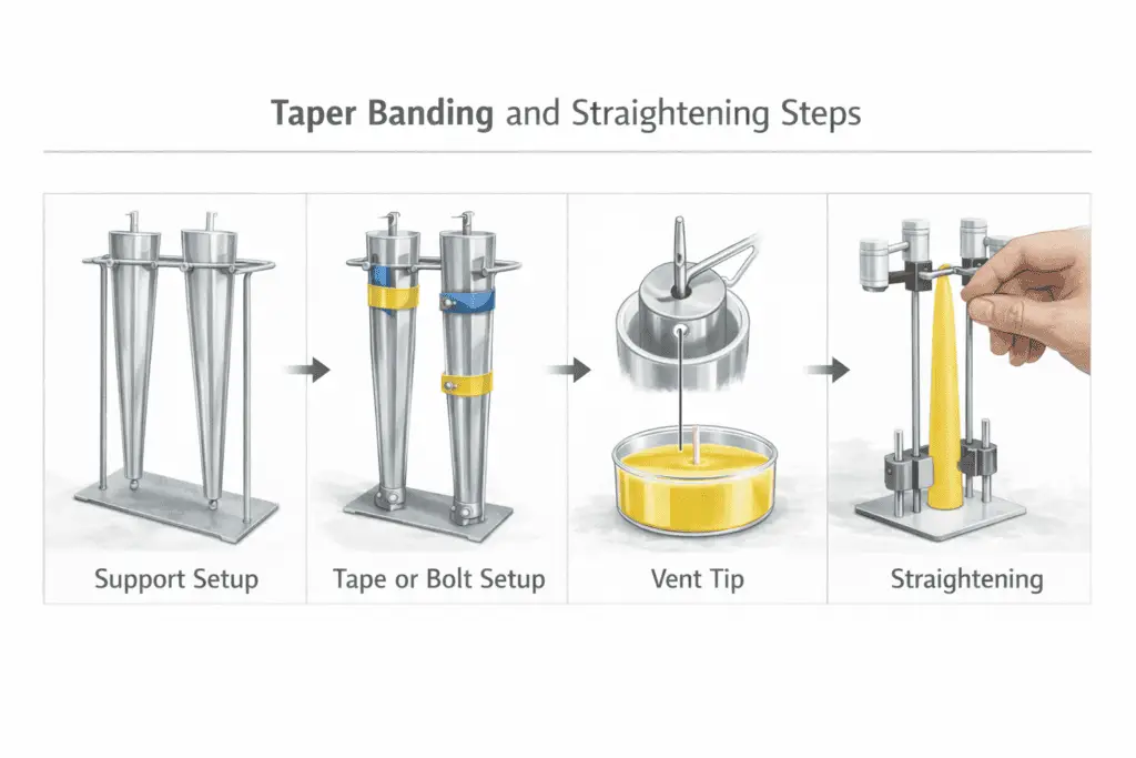 Taper molds + Banding + Straightening