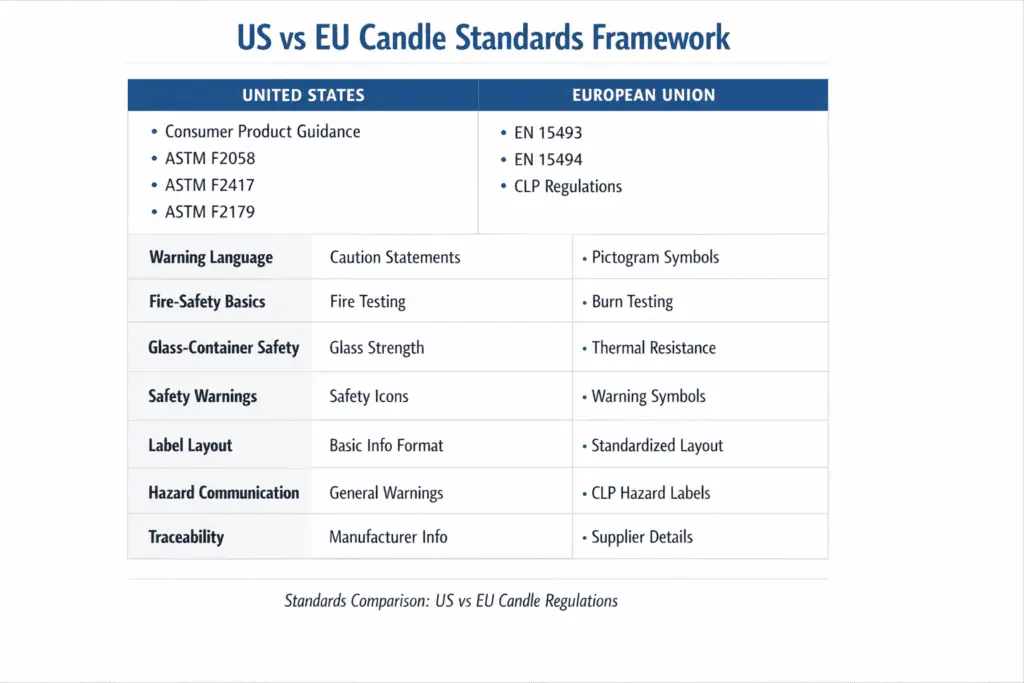 US and EU candle standards and labeling framework