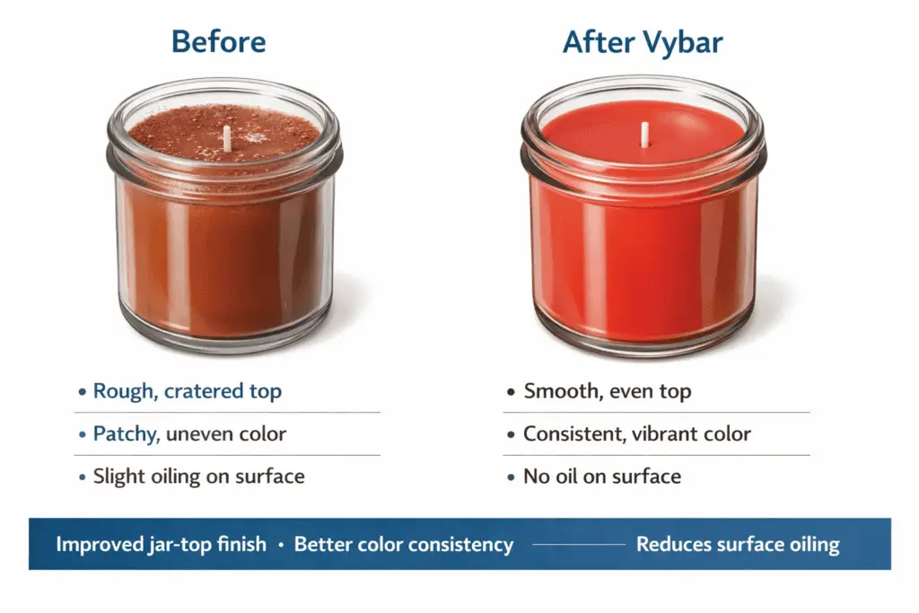 vybar jar smoothness and dye dispersion