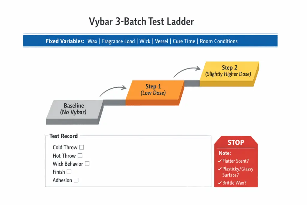 vybar test ladder and fixed-variable burn log