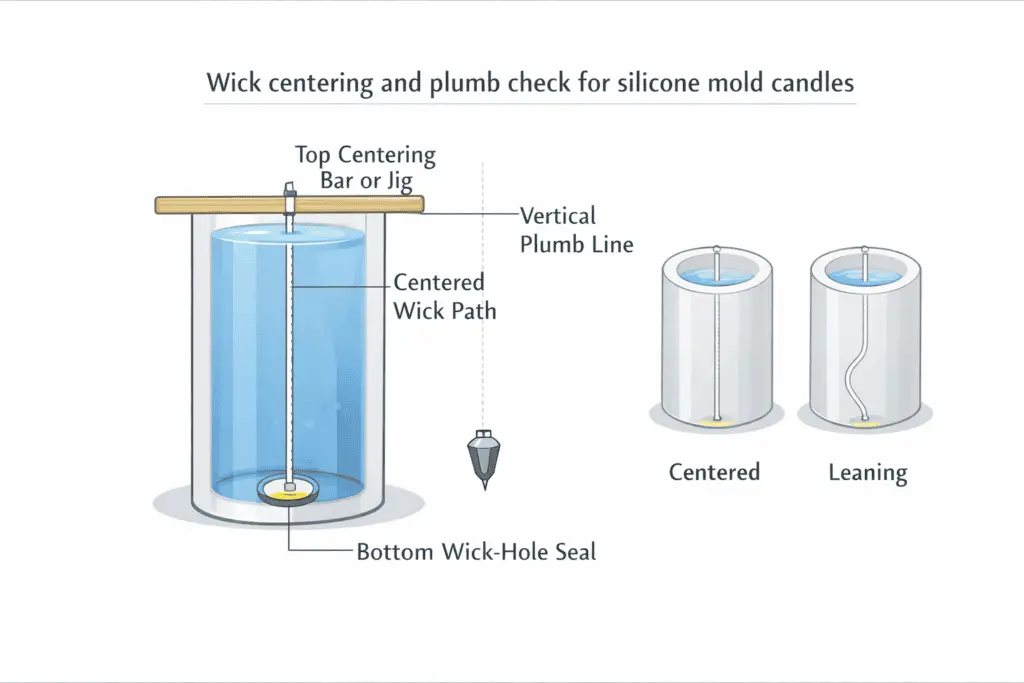 candle making silicone molds and wick centering tall pillar plumb check