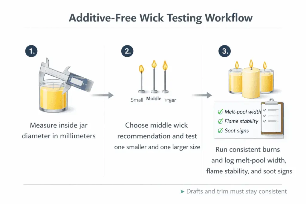 jar diameter and wick size and burn test workflow