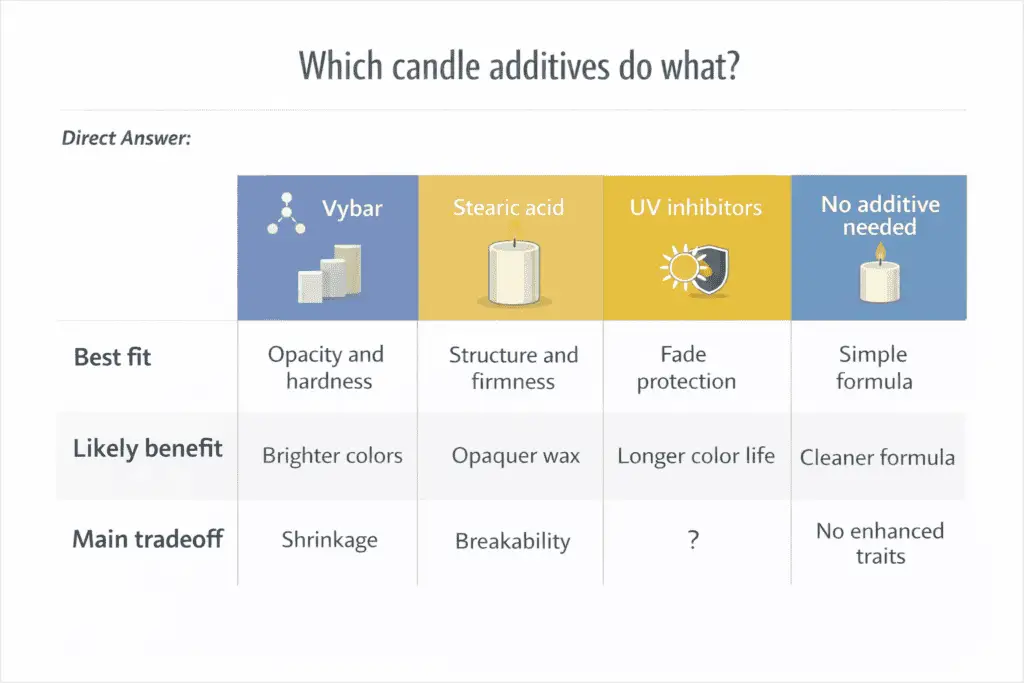 candle additive types and tradeoffs