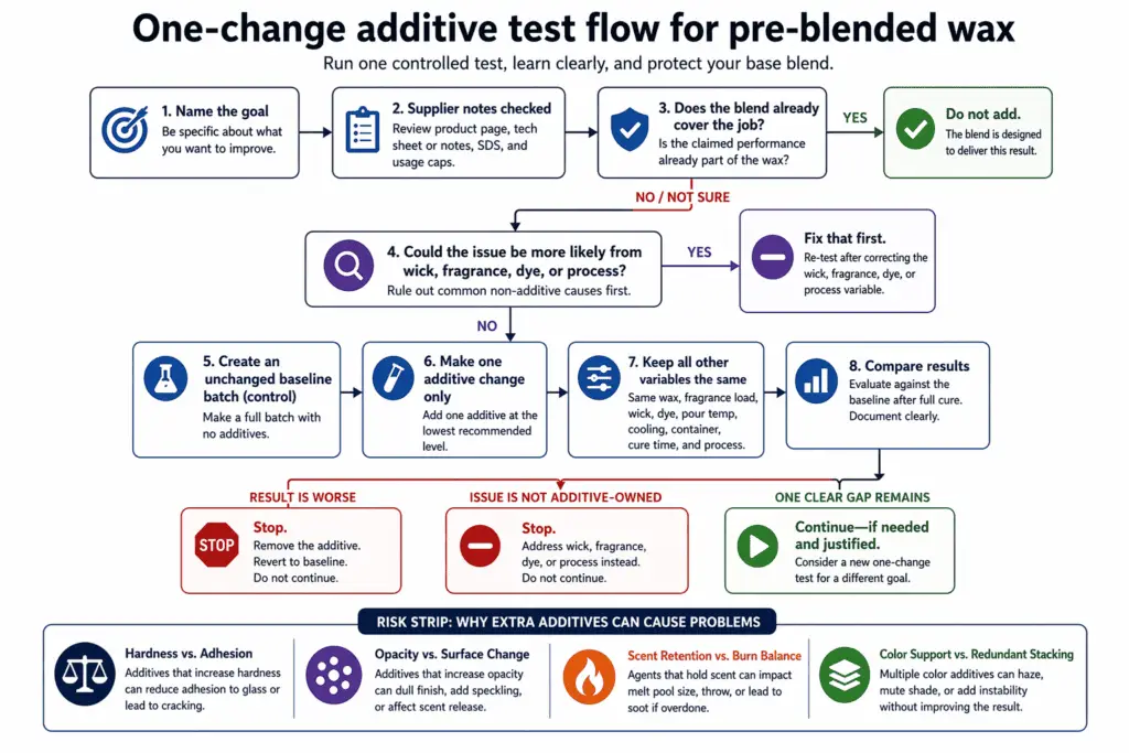 control batch and one-change additive test flow