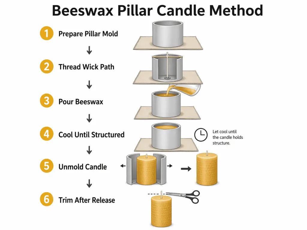 beeswax pillar method and mold release