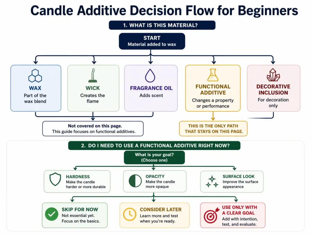 candle additive categories and beginner decision flow