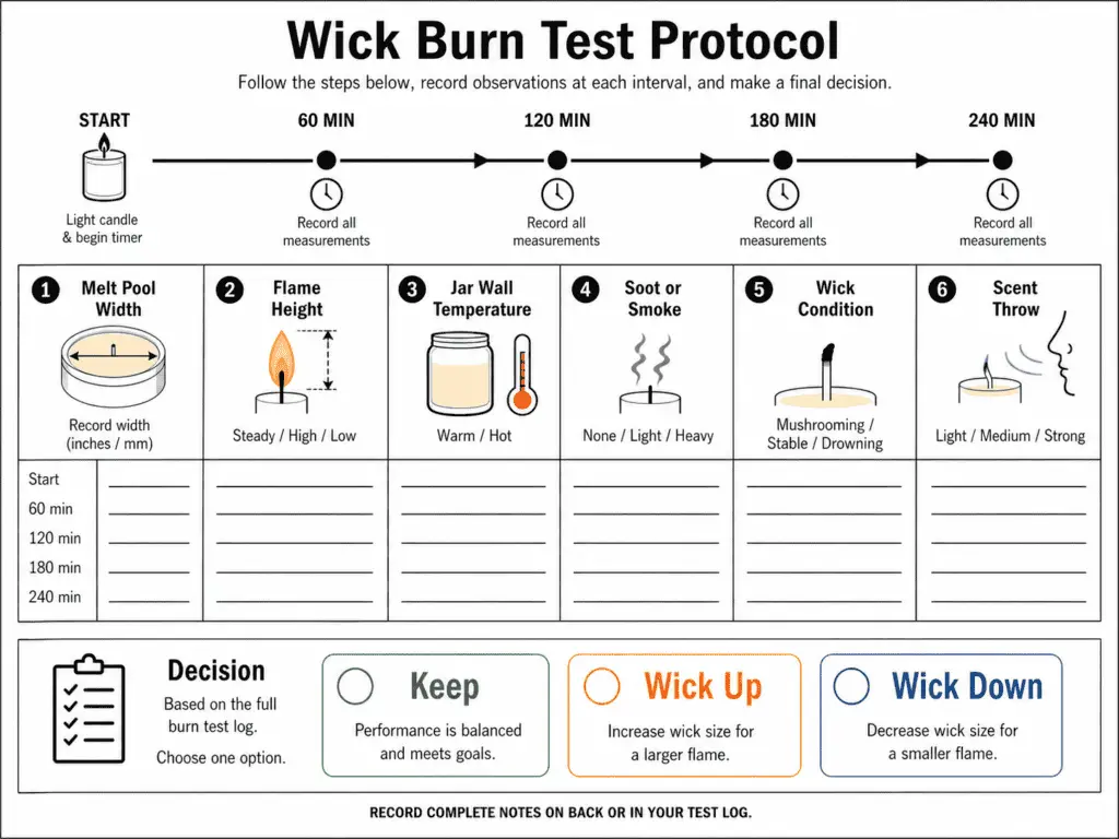burn test and wick log