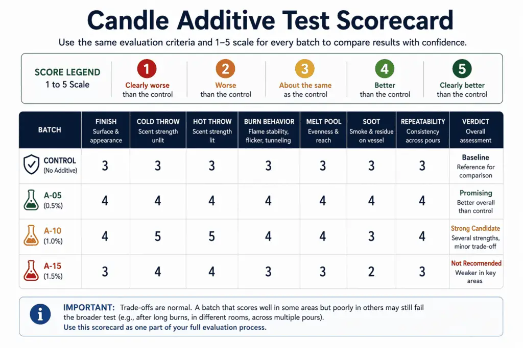 finish throw burn and soot scorecard comparison