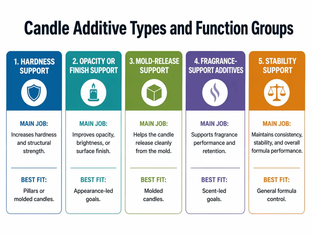 candle additive types and function groups
