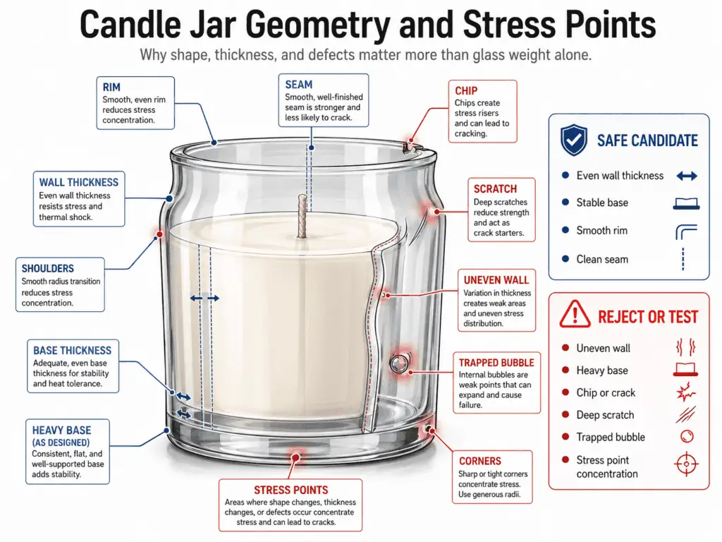 candle jar geometry and stress points