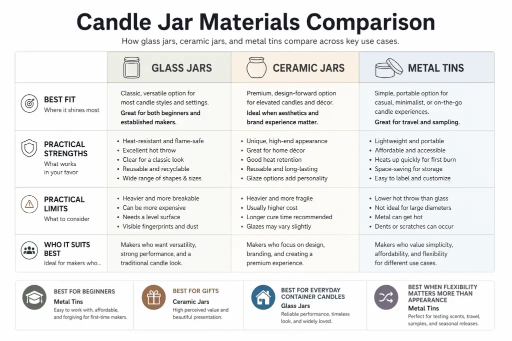 glass ceramic and tin candle jar comparison