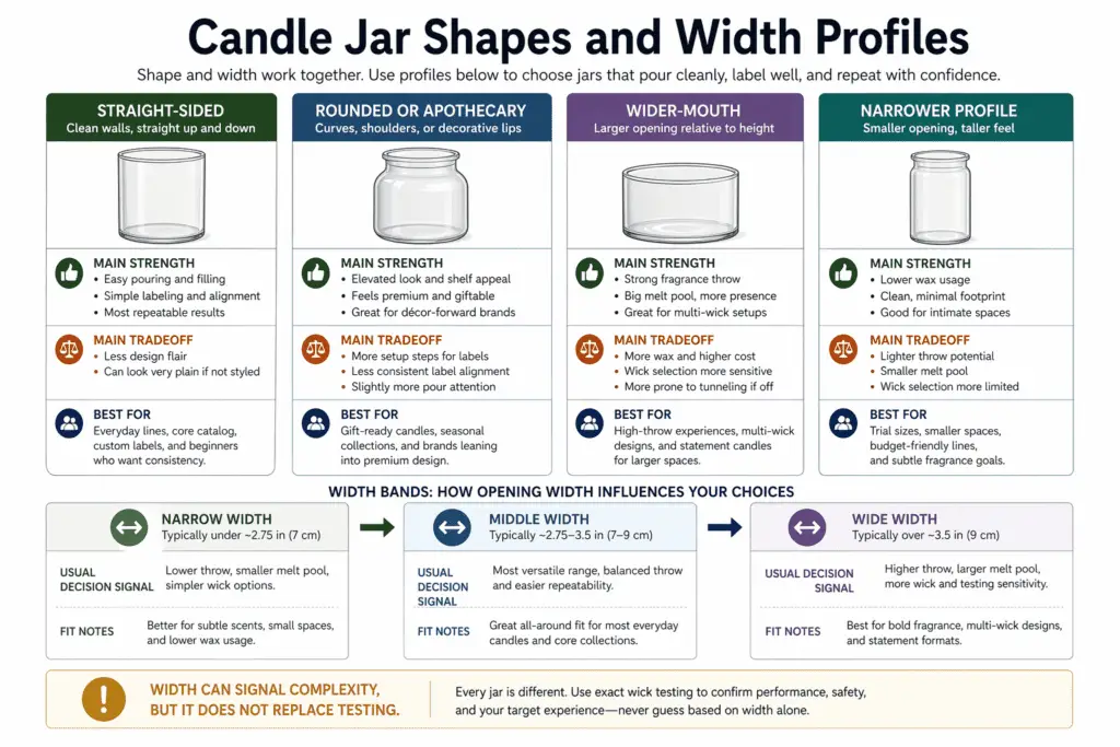 straight-sided rounded and wide-profile candle jar comparison