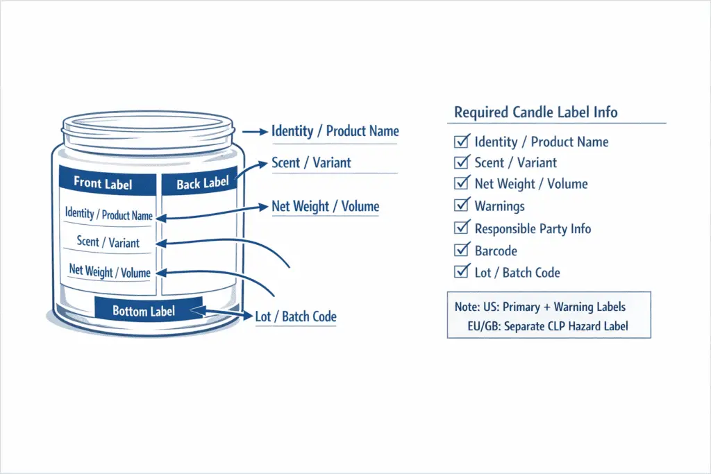candle label panels and required fields