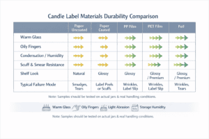candle label materials and durability comparison