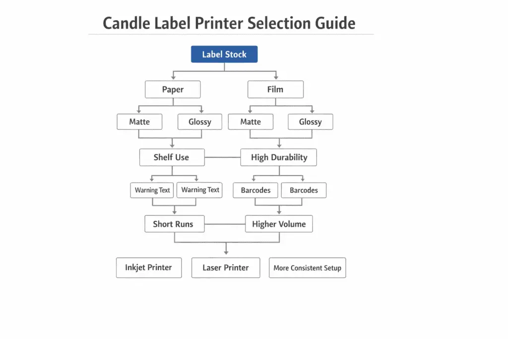 candle label printer guide and stock durability choices
