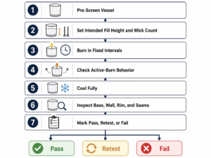 container burn test and approval steps