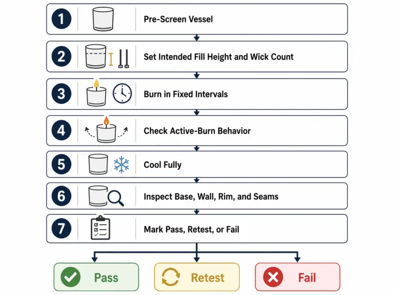 container burn test and approval steps