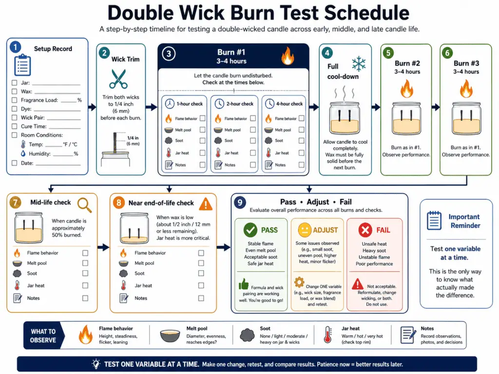 burn test timing and observations