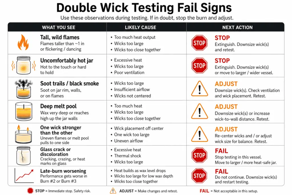 heat soot and flame fail signs