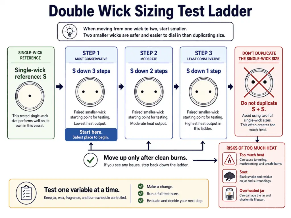 double wick sizing and test ladder