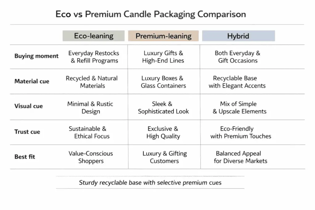 eco and premium candle packaging comparison
