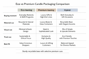 eco and premium candle packaging comparison