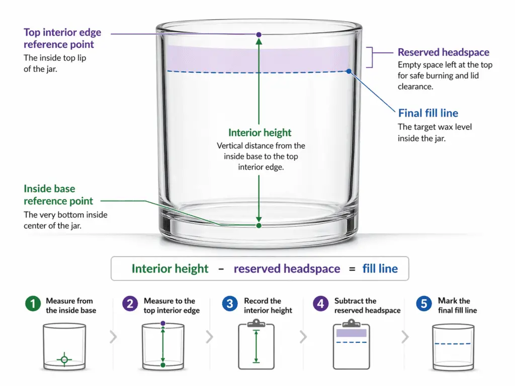inside jar base and interior height and headspace subtraction
