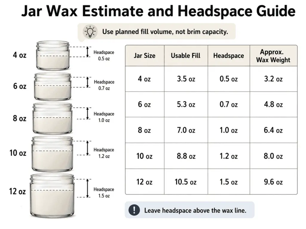jar wax estimate and headspace guide