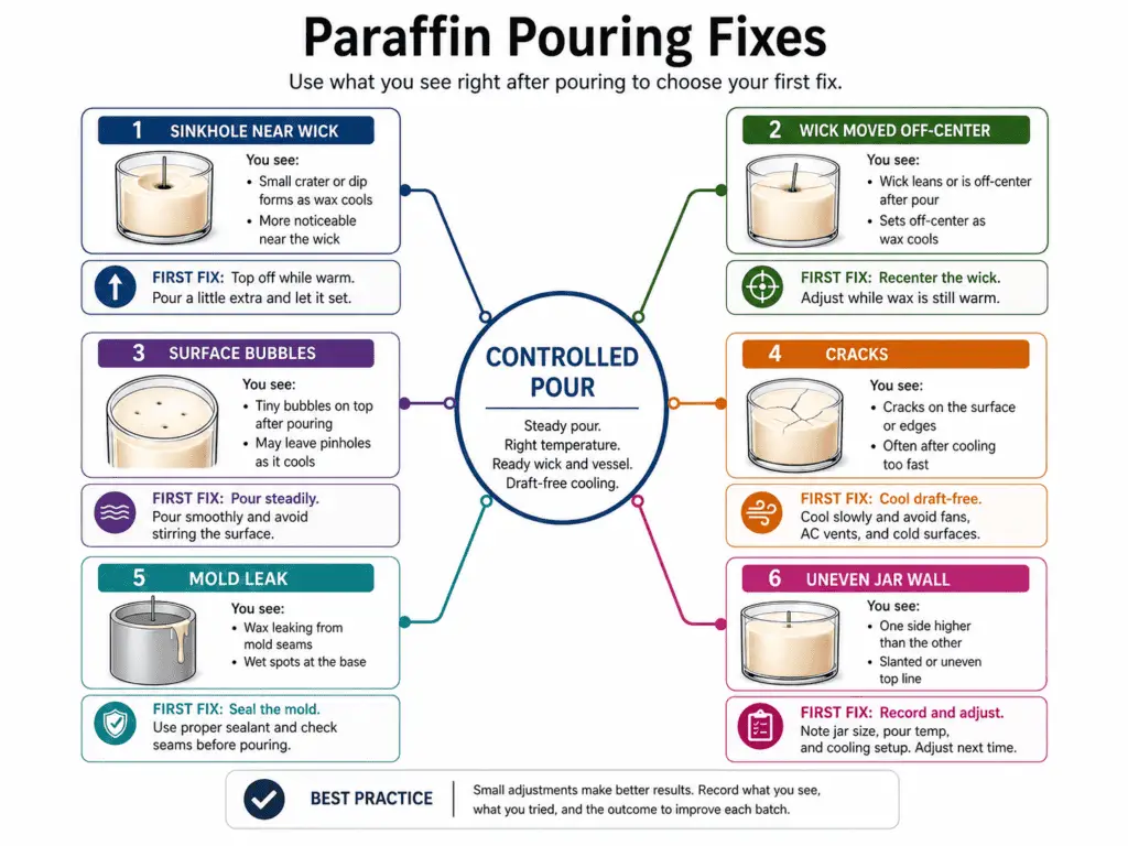 paraffin pouring symptoms and first fixes