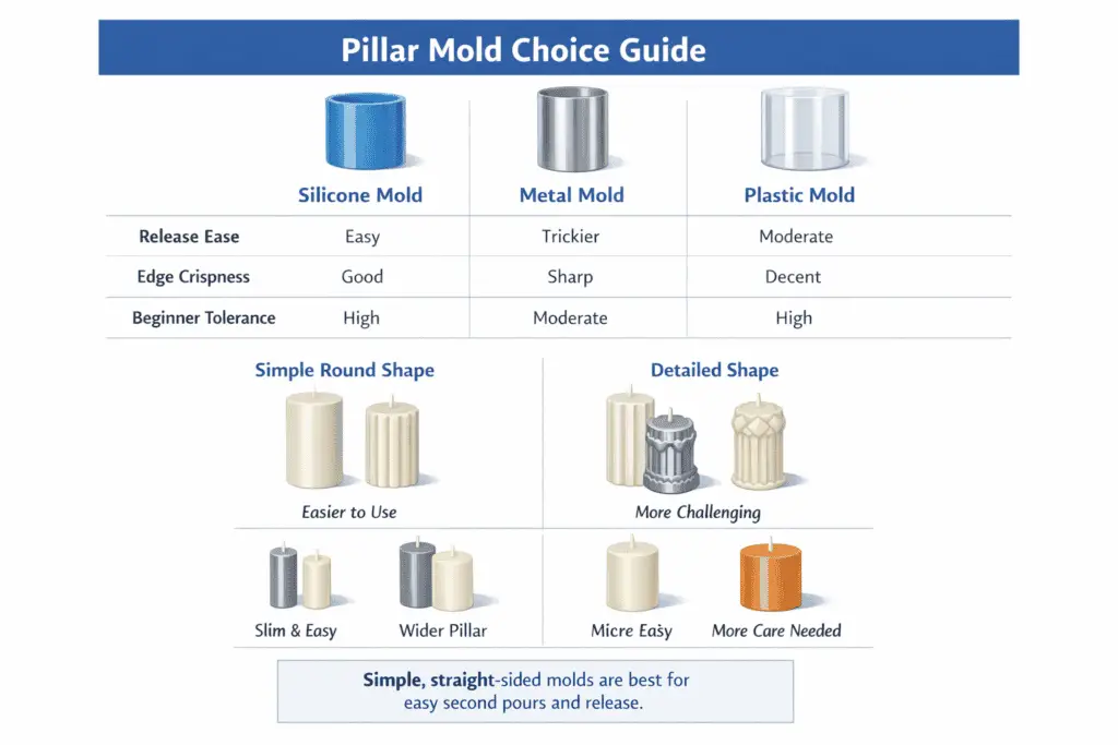 pillar mold materials and shape comparison