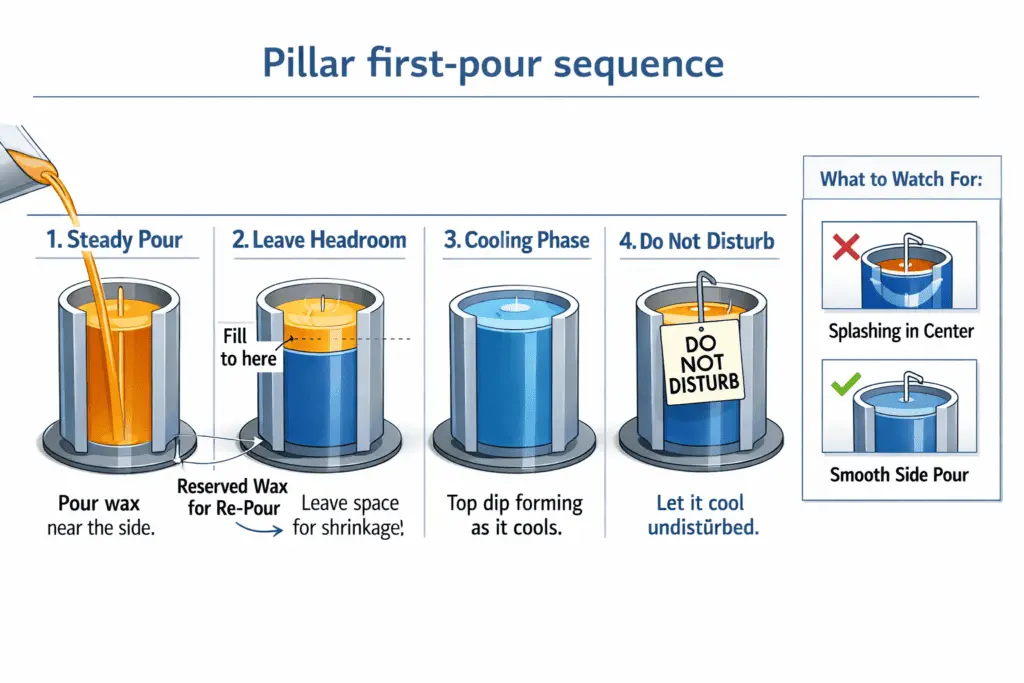 pillar first pour and cooldown sequence