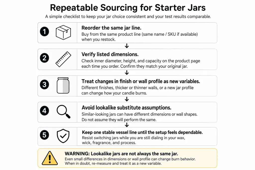 repeatable jar line and dimension check and lookalike substitute warning