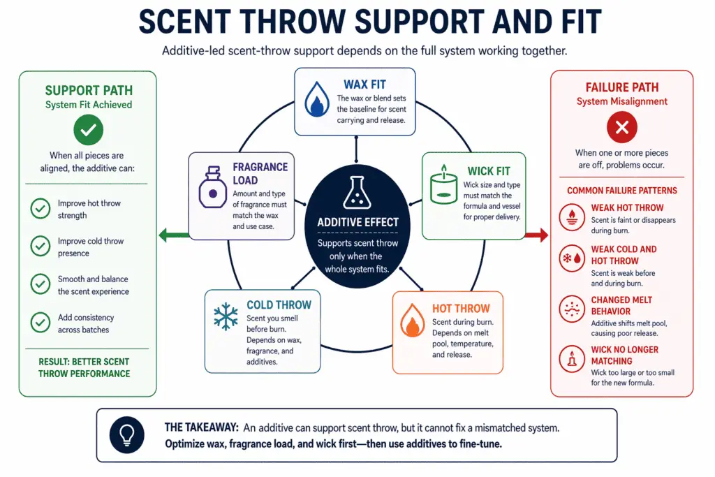 scent throw support and system fit