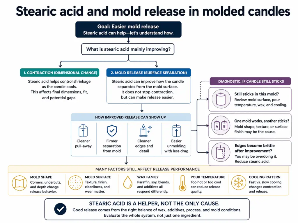 stearic acid and mold release with cleaner separation and sticking checks