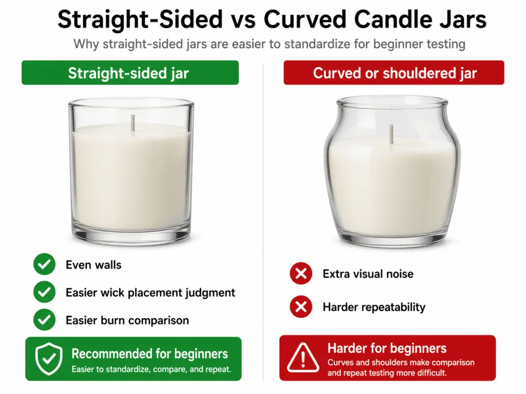 straight-sided jar and curved jar comparison for repeatable beginner testing