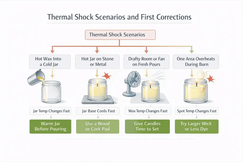 thermal shock scenarios and first corrections