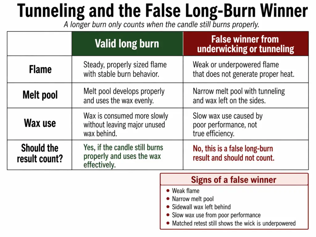valid burn and tunneling false-winner signs