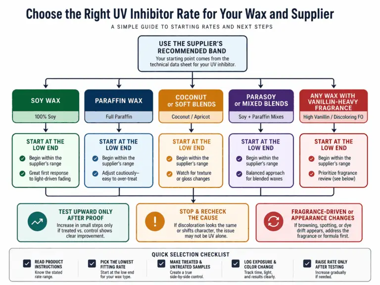UV inhibitor rate and wax system guide