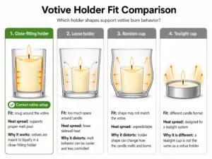close-fitting votive holder and loose cup comparison