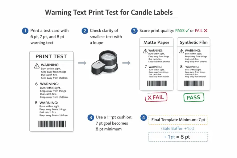 warning text print test and pass fail ladder