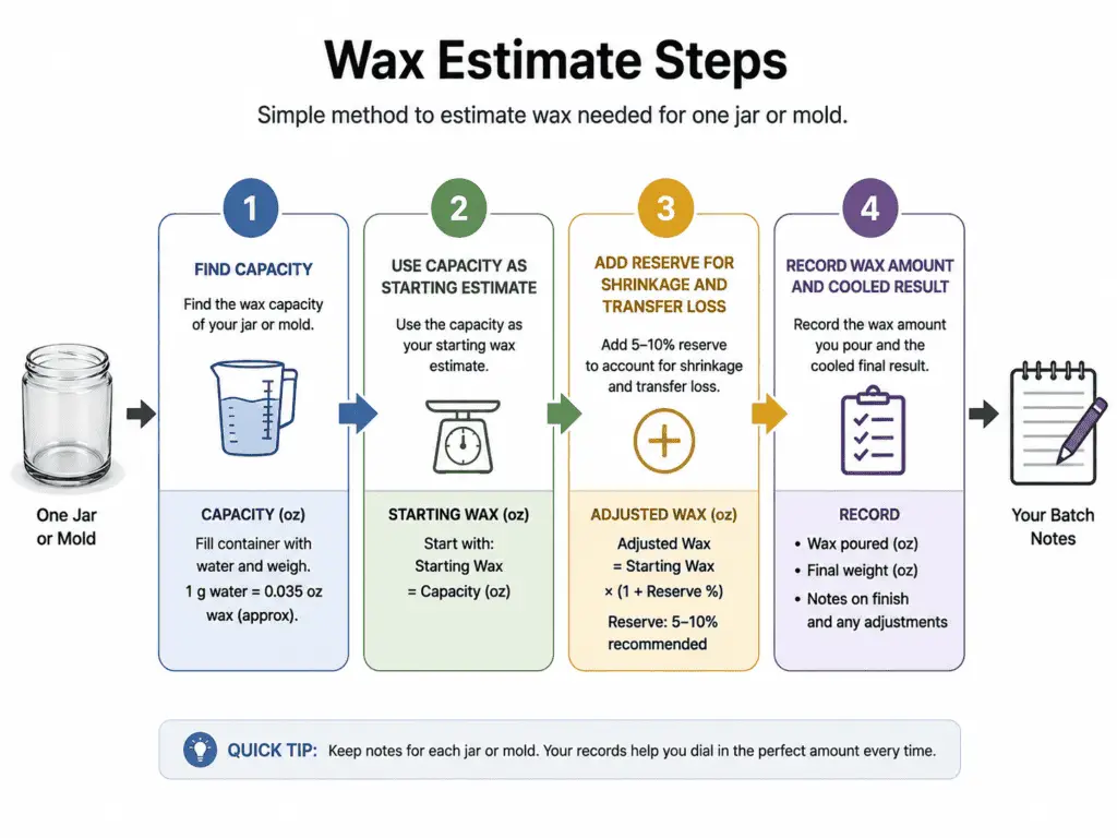 wax capacity and reserve estimate steps
